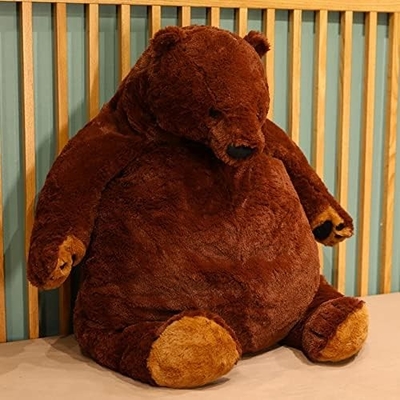 23.6in Dark Brown Teddy Bear Plush Toy Simulation Djungelskog Teddy Bear Stuffed Animal Doll Home