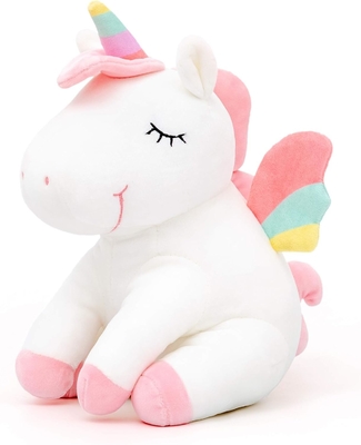 Lazada Unicorn Stuffed Animal Plush Toys Girls Gifts with Rainbow Wings White 12 Inches