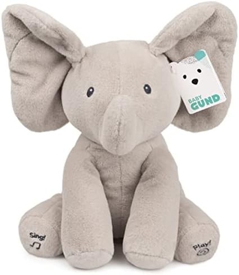 GUND Baby Animated Flappy The Elephant Plush, Singing Stuffed Animal Baby Toy for Ages 0 and Up, Gray, 12&quot;