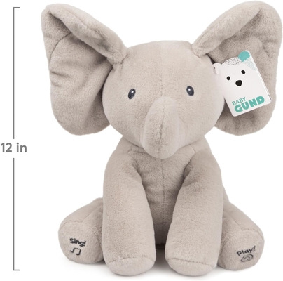 GUND Baby Animated Flappy The Elephant Plush, Singing Stuffed Animal Baby Toy for Ages 0 and Up, Gray, 12&quot;