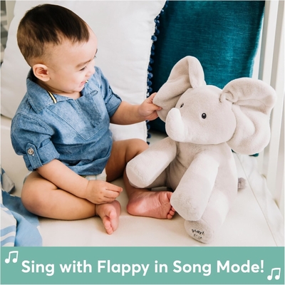 GUND Baby Animated Flappy The Elephant Plush, Singing Stuffed Animal Baby Toy for Ages 0 and Up, Gray, 12&quot;