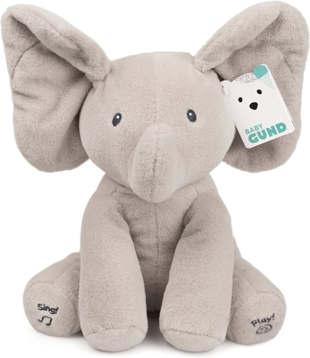 GUND Baby Animated Flappy The Elephant Plush, Singing Stuffed Animal Baby Toy for Ages 0 and Up, Gray, 12&quot;