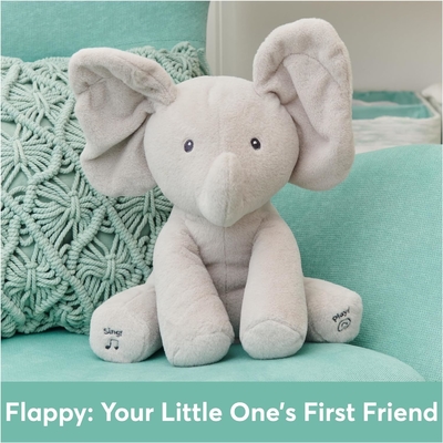 GUND Baby Animated Flappy The Elephant Plush, Singing Stuffed Animal Baby Toy for Ages 0 and Up, Gray, 12&quot;