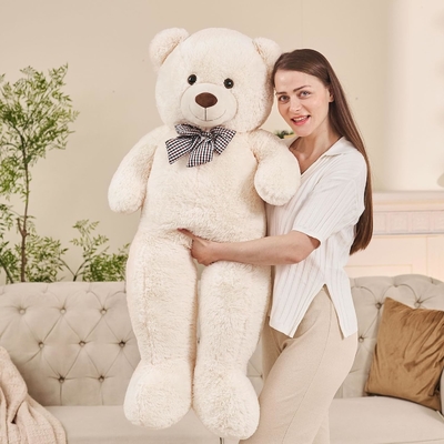 Misscindy Giant Teddy Bear Plush Stuffed Animals for Girlfriend or Kids 47 inch, (White)