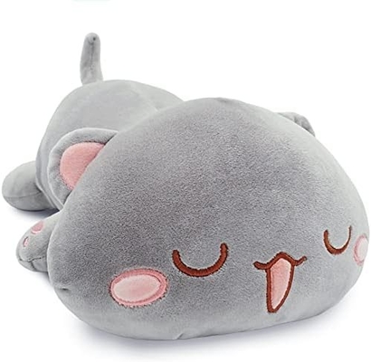 Onsoyours Cute Kitten Plush Toy 25.5" Stuffed Animal Pet Kitty Soft Anime Cat Large Plush Pillow for Kids (White A, 25.5