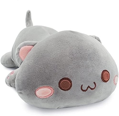 Onsoyours Cute Kitten Plush Toy 25.5" Stuffed Animal Pet Kitty Soft Anime Cat Large Plush Pillow for Kids (White A, 25.5