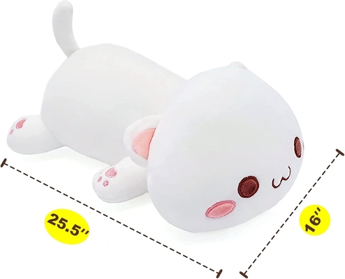 Onsoyours Cute Kitten Plush Toy 25.5" Stuffed Animal Pet Kitty Soft Anime Cat Large Plush Pillow for Kids (White A, 25.5