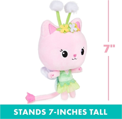 Gabby’s Dollhouse, 7-inch Kitty Fairy Purr-ific Plush Toy, Kids Toys for Ages 3 and up