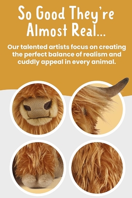 Brown Stuffed Animal | Farm Toy with Sound | Soft Toy Gift for Kids | Naturli Eco-Friendly Plush | 9 Inches