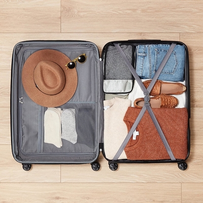 Expandable hard shell suitcase, carrying case with wheels, 28-inch runner with four wheels and scratch-resistant surface