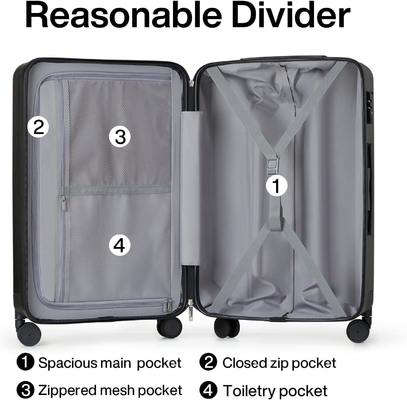Sets 2 piece Carry On Luggage with Wheels PC Hard Shell Suitcases Lightweight Checked Tsa Luggage Large Travel Suitcase