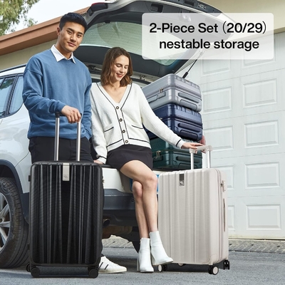 Sets 2 piece Carry On Luggage with Wheels PC Hard Shell Suitcases Lightweight Checked Tsa Luggage Large Travel Suitcase