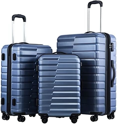 Suitcase PC ABS TSA Luggage 3 Piece Set Lock Spinner Carry on (Teal blue)