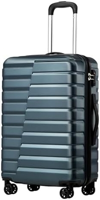 Suitcase PC ABS TSA Luggage 3 Piece Set Lock Spinner Carry on (Teal blue)