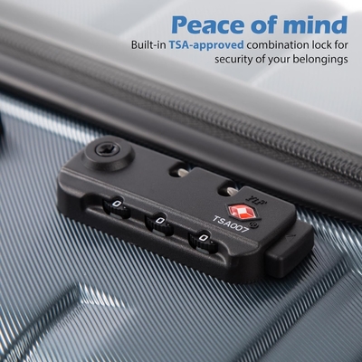 Suitcase PC ABS TSA Luggage 3 Piece Set Lock Spinner Carry on (Teal blue)