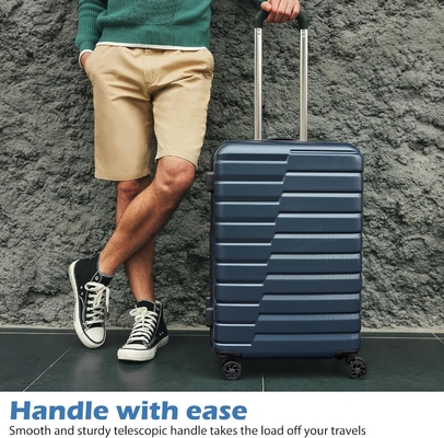 Suitcase PC ABS TSA Luggage 3 Piece Set Lock Spinner Carry on (Teal blue)