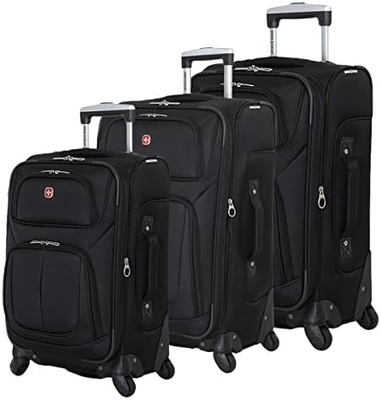 Softside Expandable Luggage, Black, Checked-Large 29-Inch