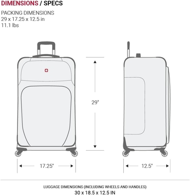 Softside Expandable Luggage, Black, Checked-Large 29-Inch
