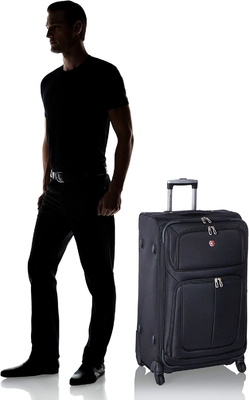 Softside Expandable Luggage, Black, Checked-Large 29-Inch