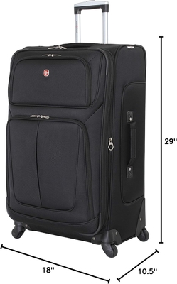 Softside Expandable Luggage, Black, Checked-Large 29-Inch