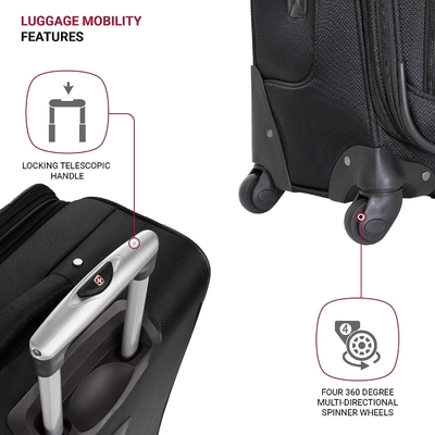Softside Expandable Luggage, Black, Checked-Large 29-Inch