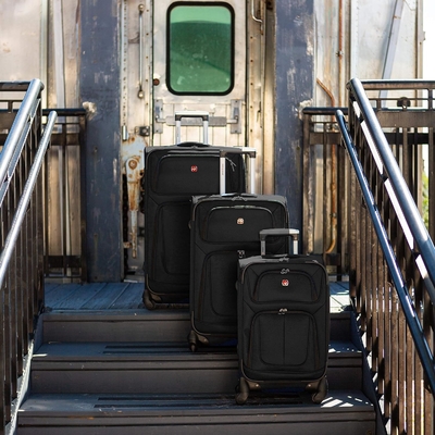 Softside Expandable Luggage, Black, Checked-Large 29-Inch