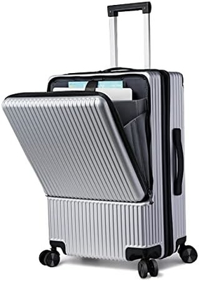 20in Aluminium Frame Hardside Spinner Wheel Luggage, Built-In TSA lock Carry on Suitcase, with Cup Holder &amp; USB Port