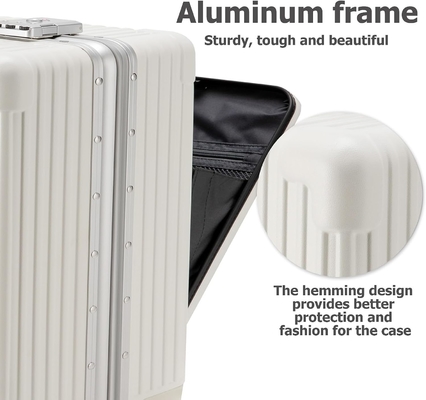 20in Aluminium Frame Hardside Spinner Wheel Luggage, Built-In TSA lock Carry on Suitcase, with Cup Holder &amp; USB Port