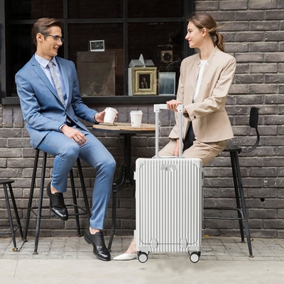 20in Aluminium Frame Hardside Spinner Wheel Luggage, Built-In TSA lock Carry on Suitcase, with Cup Holder &amp; USB Port