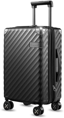 Carry On Luggage 22x14x9 Airline Approved - 35L Polycarbonate Expandable Hard Shell Suitcase with Spinner Wheels