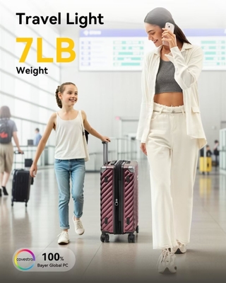 Carry On Luggage 22x14x9 Airline Approved - 35L Polycarbonate Expandable Hard Shell Suitcase with Spinner Wheels
