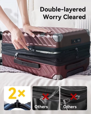 Carry On Luggage 22x14x9 Airline Approved - 35L Polycarbonate Expandable Hard Shell Suitcase with Spinner Wheels