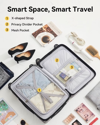 Carry On Luggage 22x14x9 Airline Approved - 35L Polycarbonate Expandable Hard Shell Suitcase with Spinner Wheels