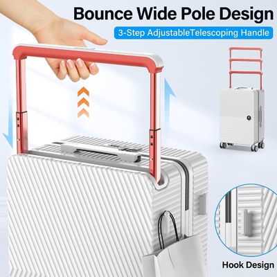 Carry On Luggage, Hard Shell Suitcase With 360°Spinner Wheels, Airline Boarded Suitcase &amp; Lsa Lock Dual Zippers.