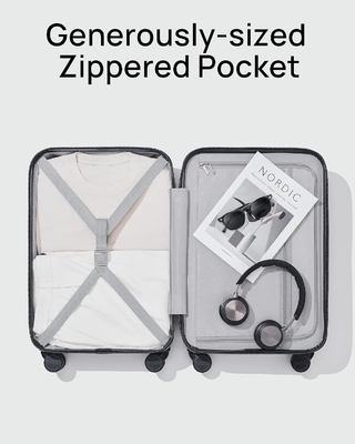 Luggage 22 X 14 X 9 Airline Approved, 20 Inch Luggage with Front Laptop Compartment, Double Spinner Wheels, Hardsided PC