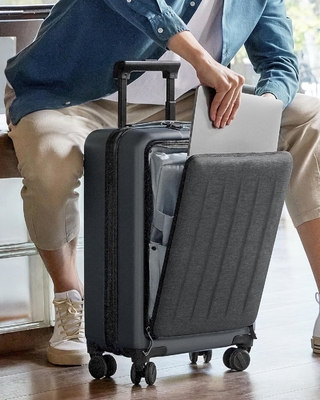 Luggage 22 X 14 X 9 Airline Approved, 20 Inch Luggage with Front Laptop Compartment, Double Spinner Wheels, Hardsided PC
