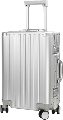 Aluninum Luggage Cabin Hardside Suitcase (Silver, 20 inch Carry-on) Visit the Sindermore Store