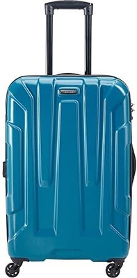 Centric Hardside Expandable Luggage with Spinner Wheels, Teal, Checked-Medium 24-Inch