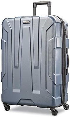 Centric Hardside Expandable Luggage with Spinner Wheels, Teal, Checked-Medium 24-Inch