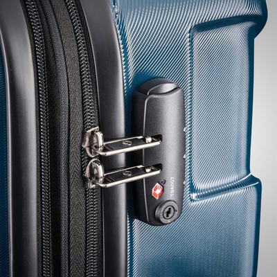 Centric Hardside Expandable Luggage with Spinner Wheels, Teal, Checked-Medium 24-Inch