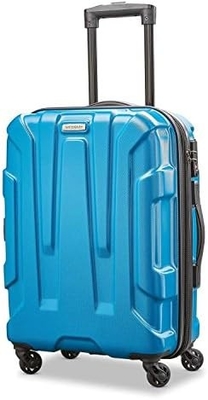 Centric Hardside Expandable Luggage with Spinner Wheels, Teal, Checked-Medium 24-Inch