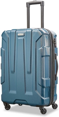 Centric Hardside Expandable Luggage with Spinner Wheels, Teal, Checked-Medium 24-Inch