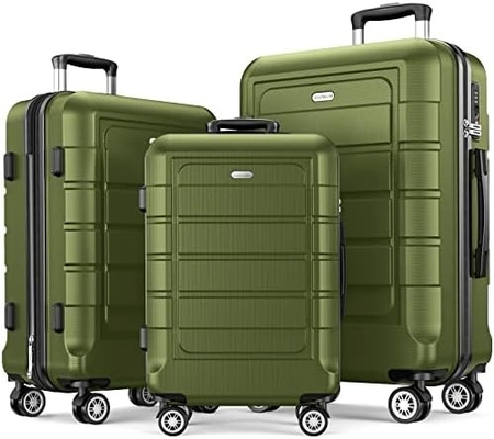 Luggage Sets Expandable PC+ABS Durable Suitcase Double Wheels TSA Lock 3pcs Red Wine