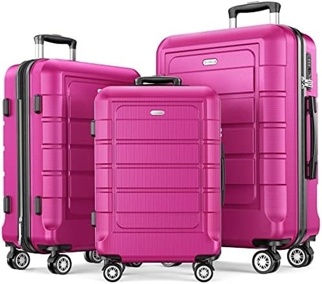 Luggage Sets Expandable PC+ABS Durable Suitcase Double Wheels TSA Lock 3pcs Red Wine