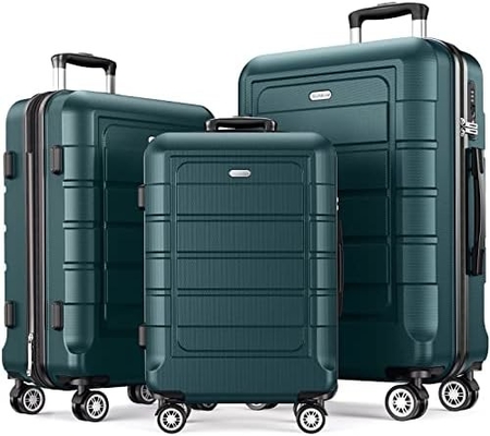 Luggage Sets Expandable PC+ABS Durable Suitcase Double Wheels TSA Lock 3pcs Red Wine