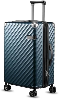 Luggage 22x14x9 Airline Approved - 35L Polycarbonate Expandable Hard Shell Suitcase with Spinner Wheels (Black, 20 Inch)