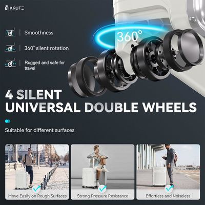 Zipperless Luggage with 4 Wheels 20inch Hard Shell Suitcase with PC+ABS TSA Lock 4 Metal Corner White