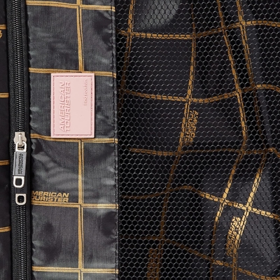 Moonlight Hardside Expandable Luggage with Spinner Wheels, Rose Gold, Checked-Medium 24-Inch