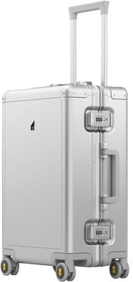 20" Aluminum Luggage Hardside Suitcase, Zipperless Luggage with TSA Lock and Spinner Wheels - Silver