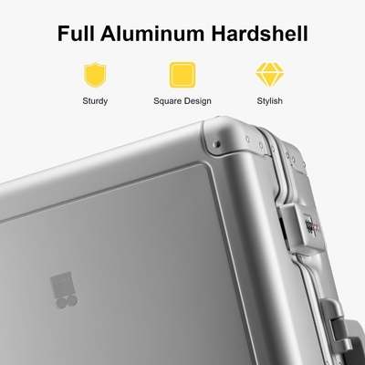 20" Aluminum Luggage Hardside Suitcase, Zipperless Luggage with TSA Lock and Spinner Wheels - Silver